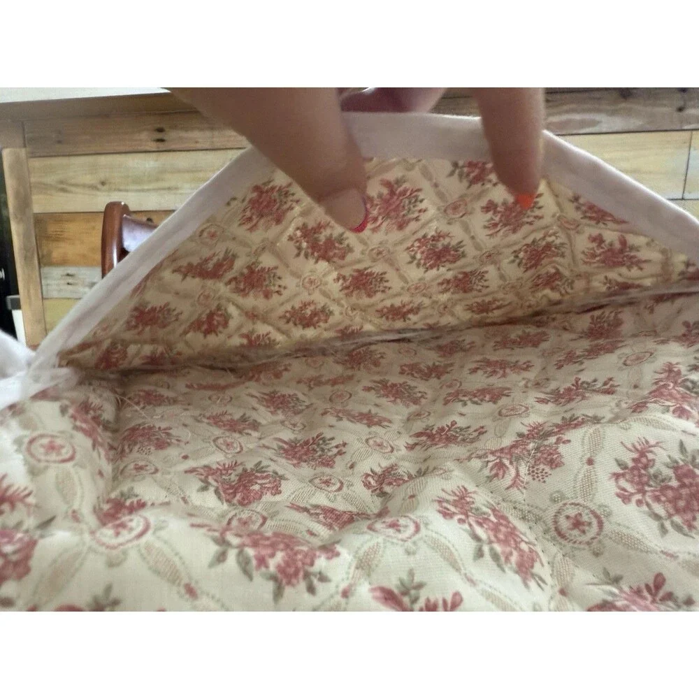 Handmade Cottagecore Quilted Floral Hanging Book Bible Holder Pocket Lace Trim
